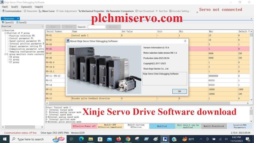 Xinje Servo Drive Software download